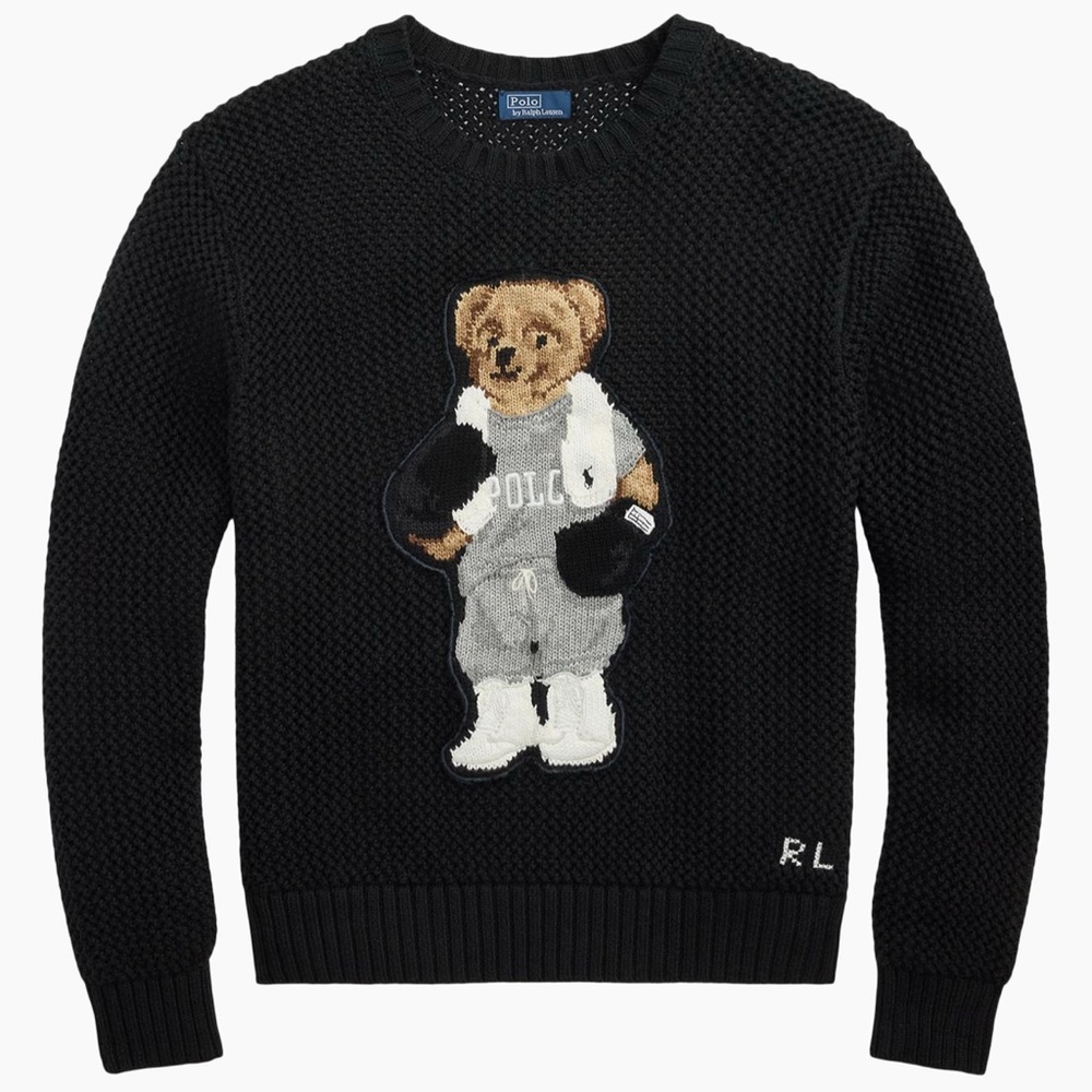 Polo Bear Cotton Crewneck Sweater